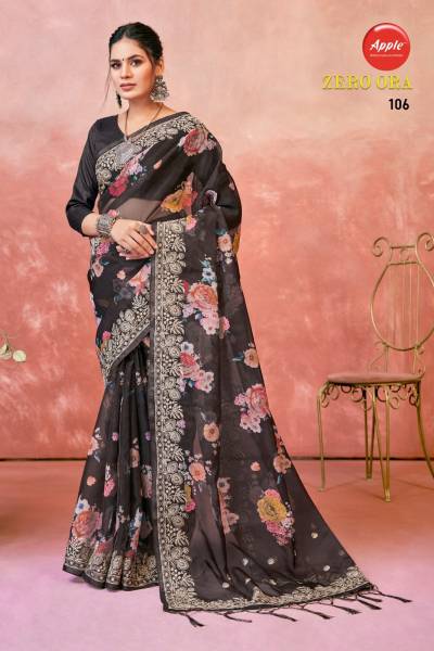 Zero Ora Vol 1 By Apple Fancy Organza Saree Collection